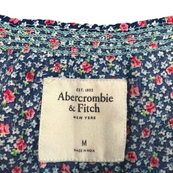 Abercrombie & Fitch Floral Peasant Prairie Style Lightweight Blouse Top Medium - Picture 7 of 7